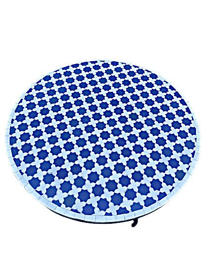 Mosaik Tisch 80cm Rund Blau – Mustafashop