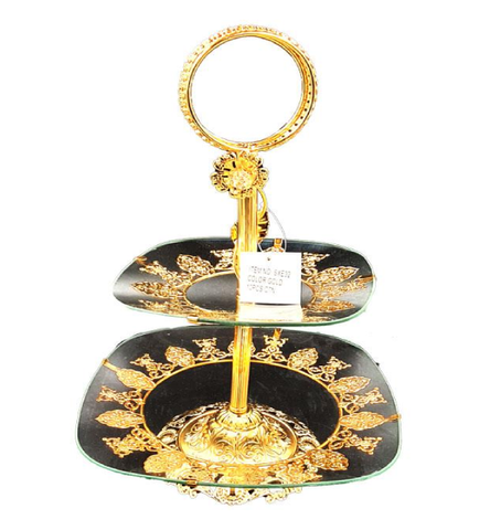 Goldene Kuchentür mit 2 Etagen