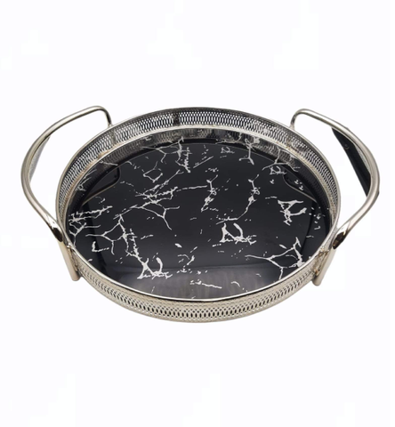 Tablett Silber Rund Klein