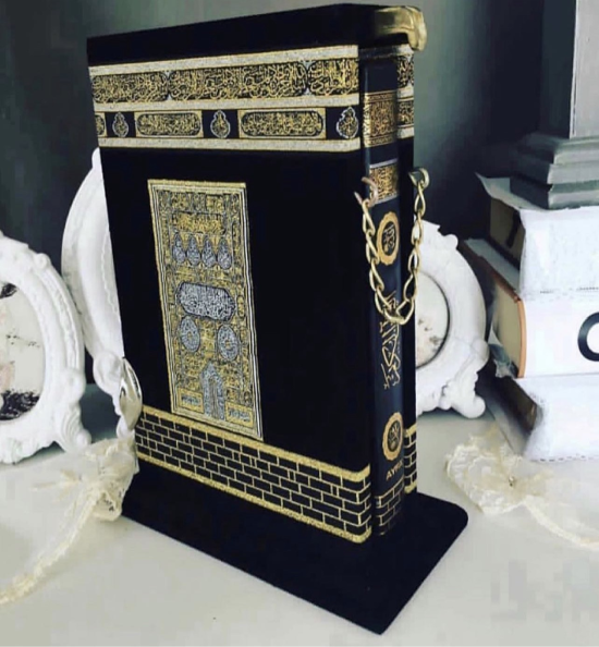 Koran Box Gross Farbe Schwarz Gold Kaaba