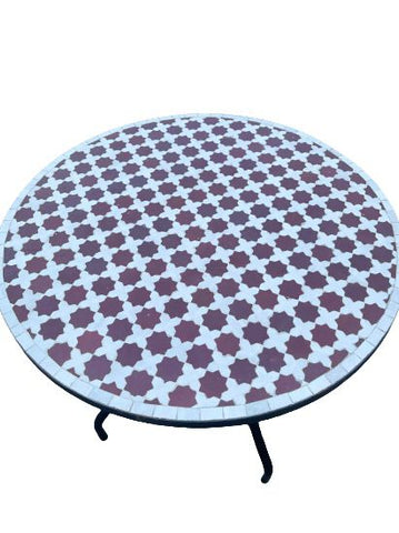 Mosaik Tisch 80cm Rund Bordeaux