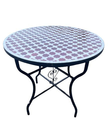 Mosaik Tisch 80cm Rund Bordeaux