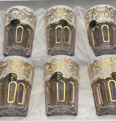 Tee Gläser 6St.Pcs Weiß und Gold