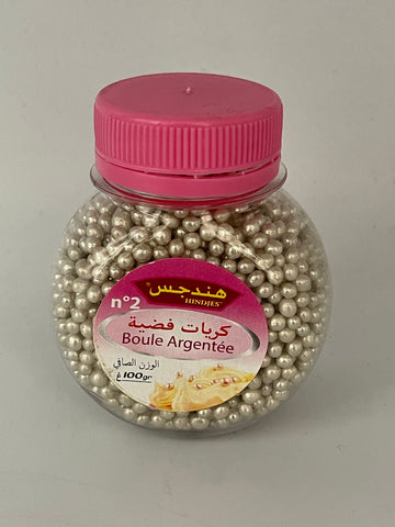 Silberperlen klein Zucker 100g