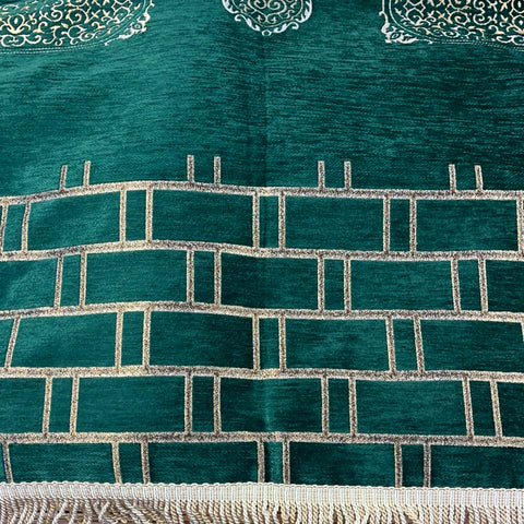 Gebetsteppich Grün Gold Kaaba Design