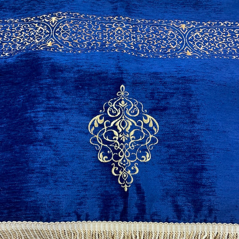 Gebetsteppich Blau Gold Kaaba Design