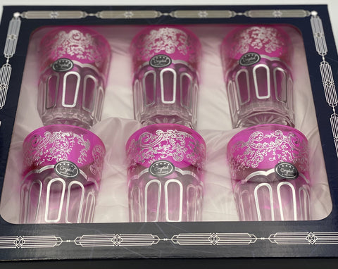 Tee Gläser Tea Cup 6St/Pcs ROSA/ SILBER