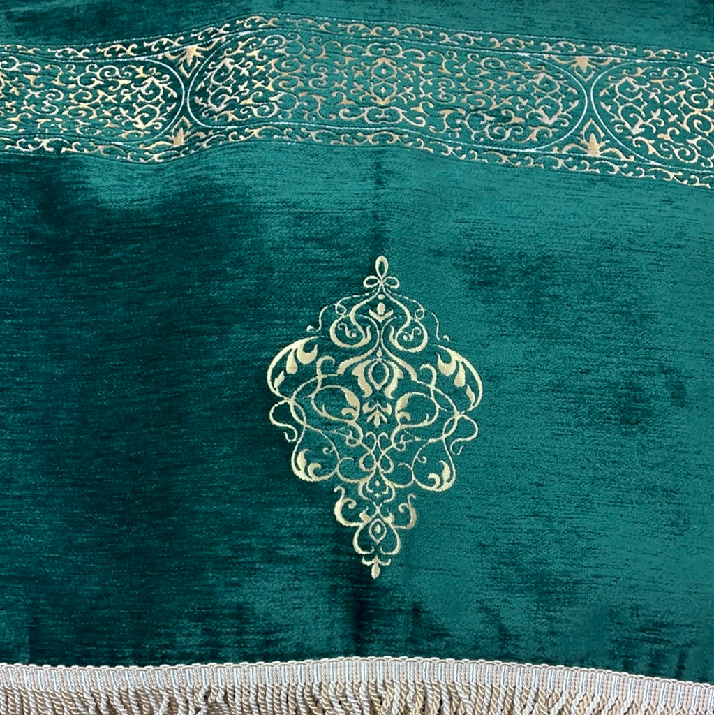 Gebetsteppich Grün Gold Kaaba Design