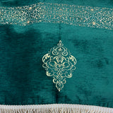 Gebetsteppich Grün Gold Kaaba Design