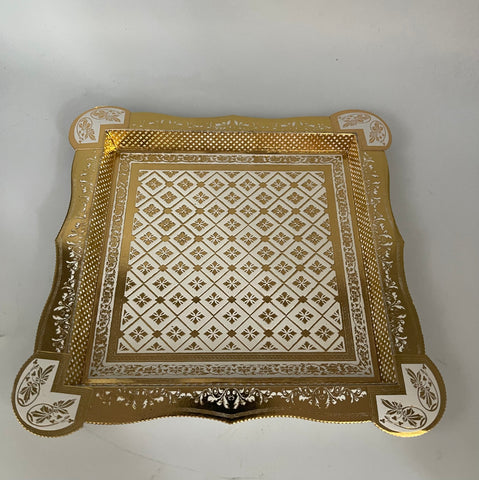 Backwaren 1Teller Gold Weiß 23x23cm