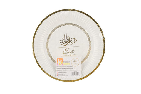 Eid Mubarak Teller Gold 6Stück je 20cm