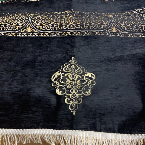 Gebetsteppich Schwarz Gold Kaaba Design