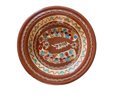 Glasierter Traditioneller Tonteller 40cm