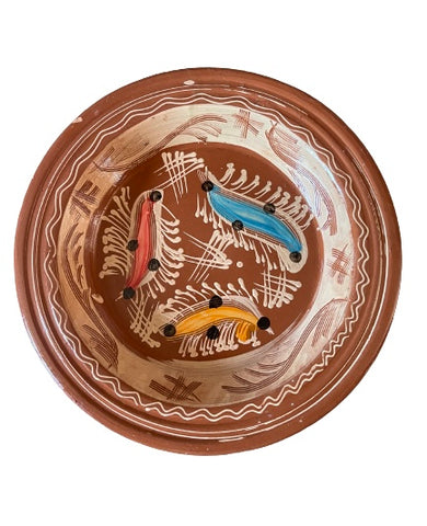 Glasierter Traditioneller Tonteller 40cm