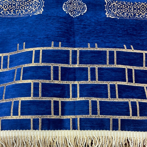 Gebetsteppich Blau Gold Kaaba Design